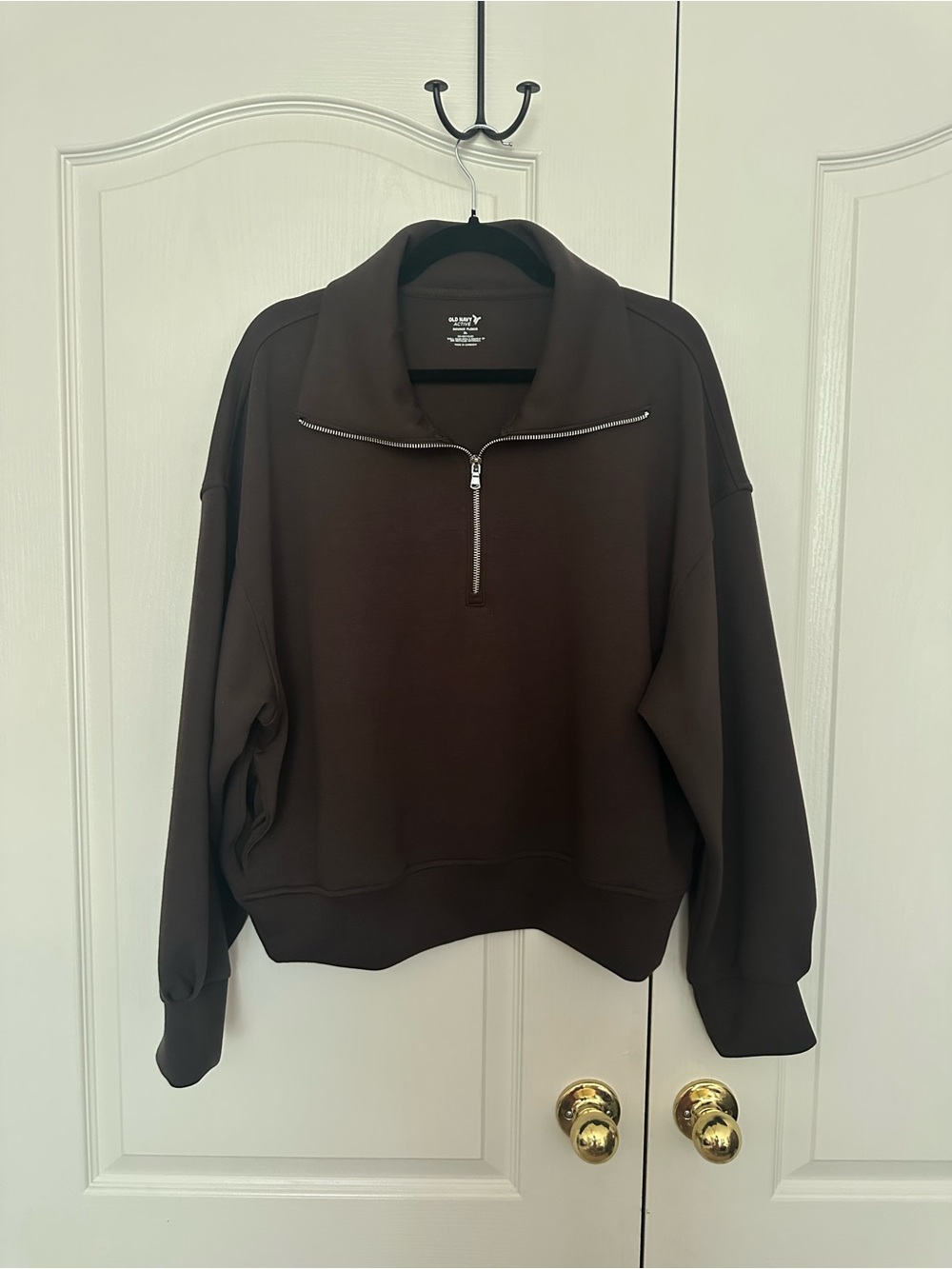Old Navy Bounce Fleece Brown Quarter Zip Sweatshirt